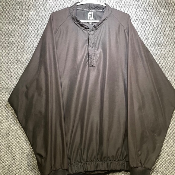 FootJoy Other - FootJoy Mens XXL Black Golf Windshirt Pullover Snap Mock Neck Lightweight Jacket